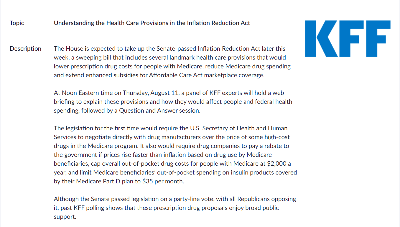 Understanding the Health Care Provisions in the Inflation Reduction Act